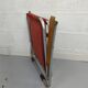 Vintage folding chair camping floral red fabric