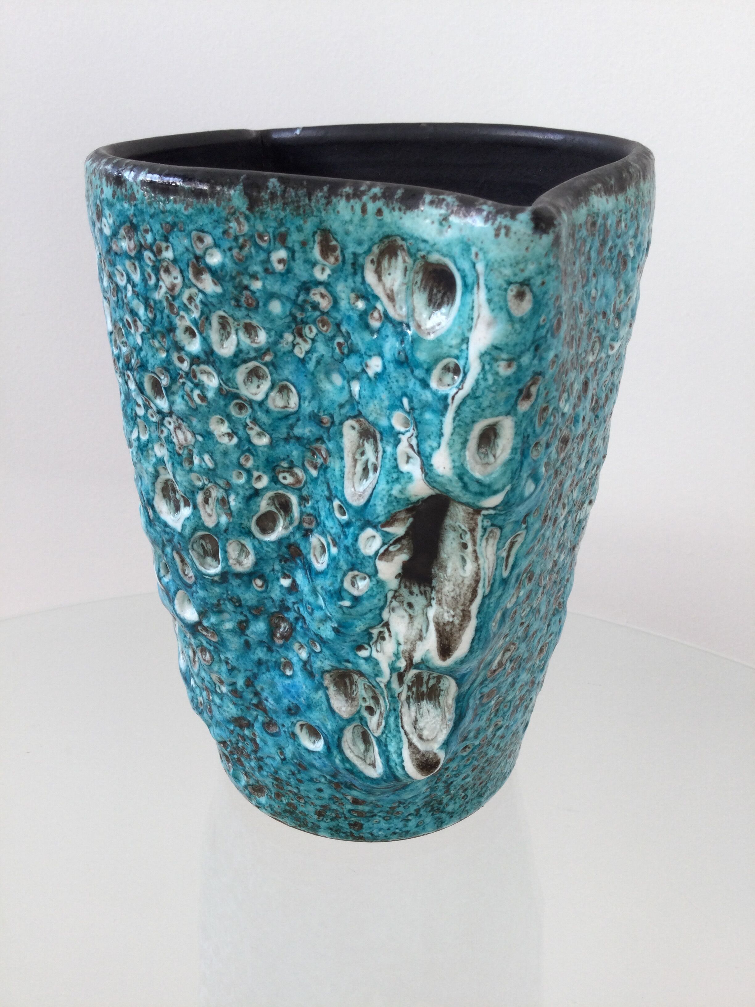 Fat Lava Blue Vase 1960