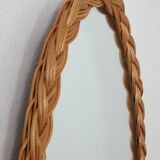 Large oval mirror rattan 37x70cm