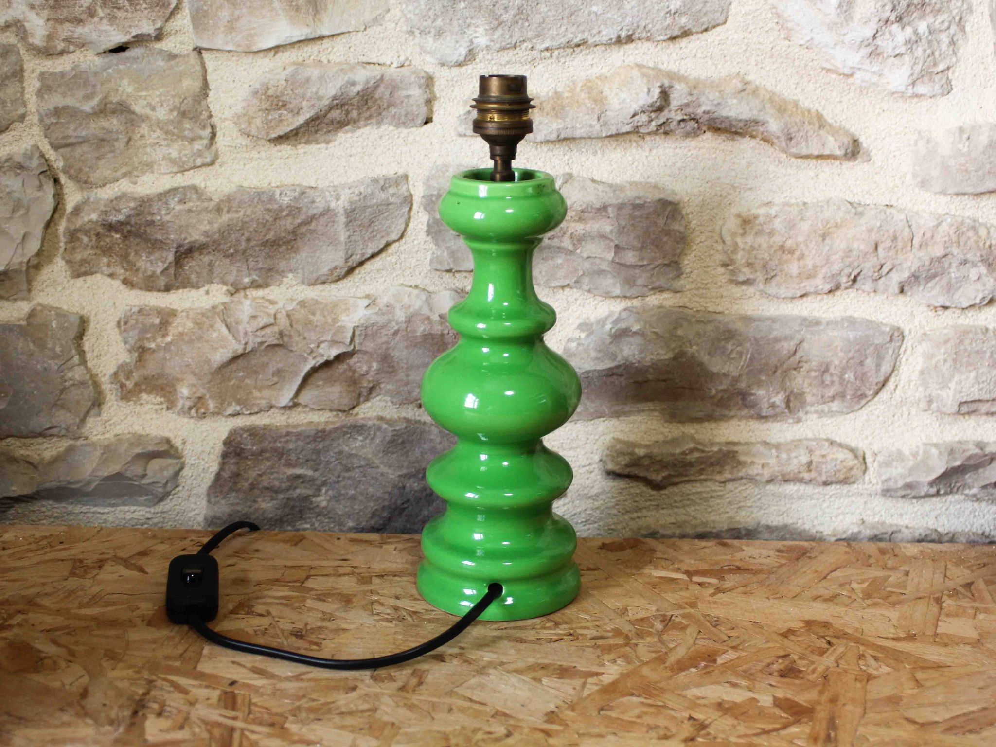 Pied de lampe en céramique émaillé Saint Clément