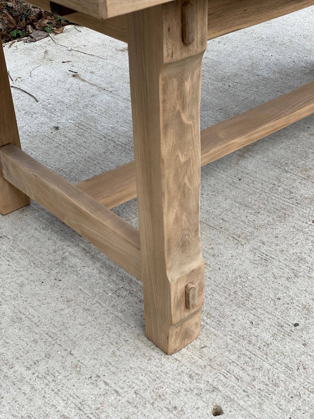 Renovated extendable farmhouse table in raw oak 255cm