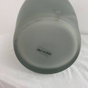 Large glass vase, Trait d'Union, gray-green tones, sandblasted vase decoration, elegant and chic