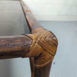Table basse bambou verre fumé