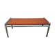 Chrome and teak coffee table