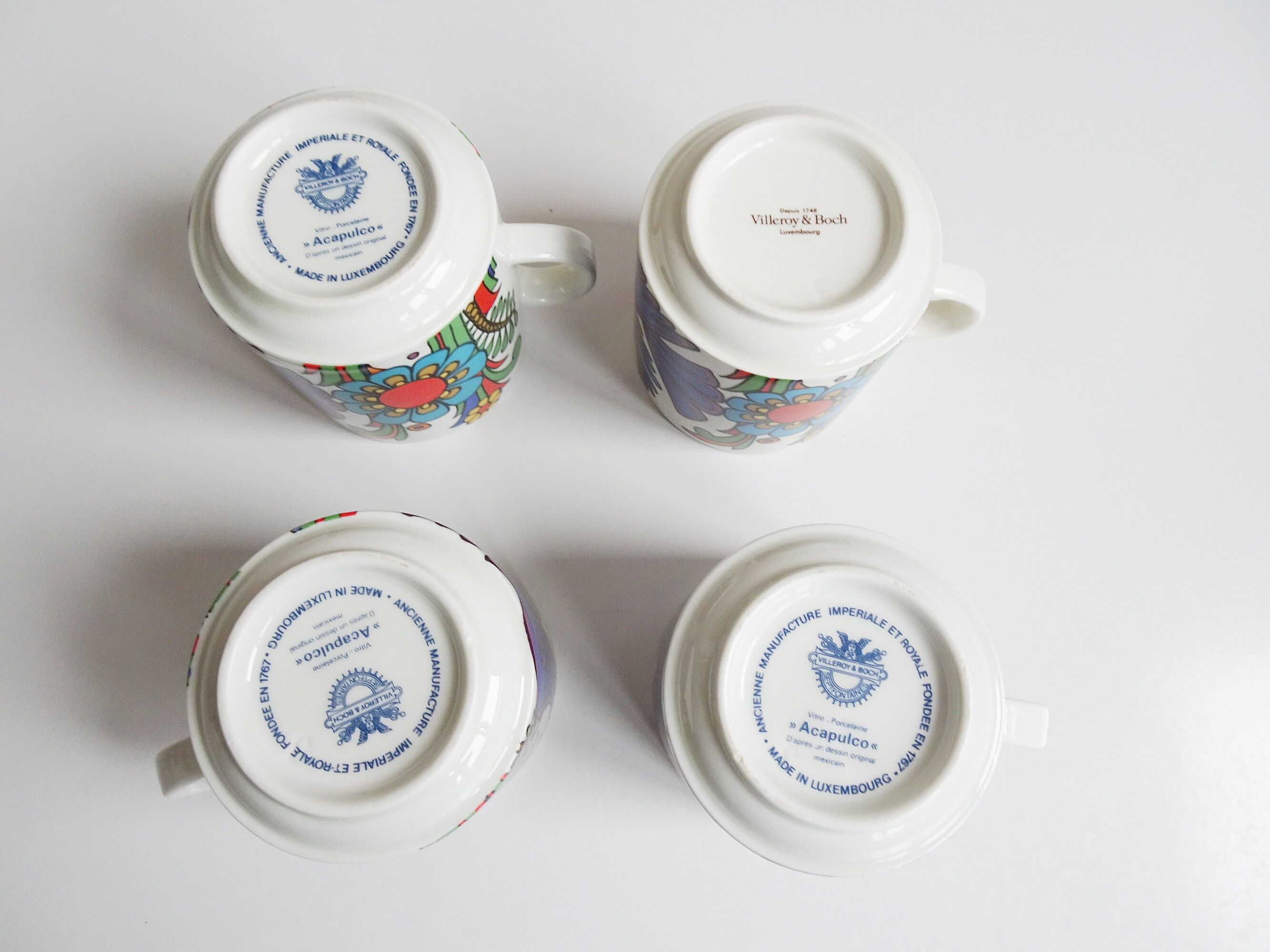 Villeroy and Boch Acapulco mugs, set of 4