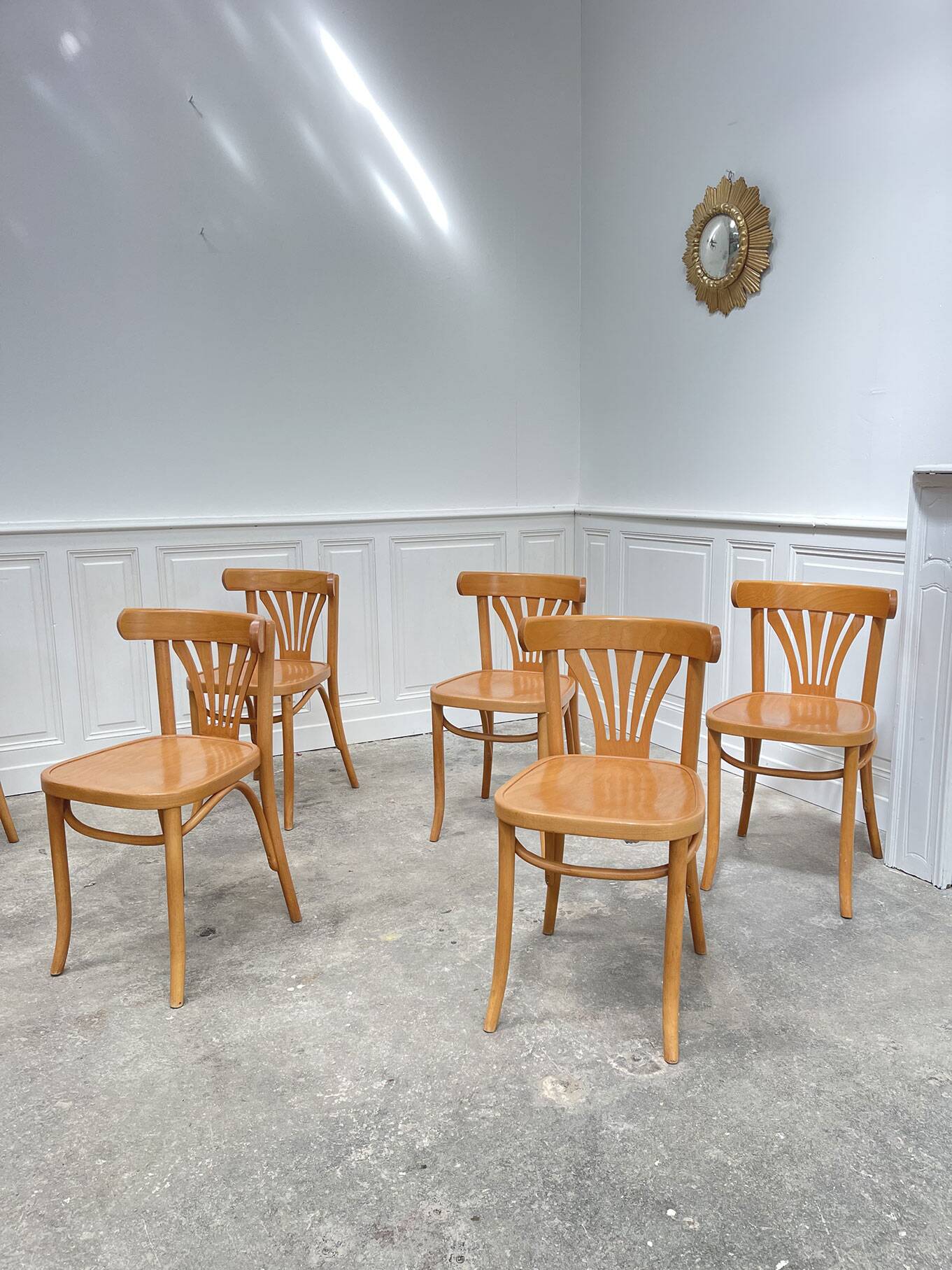 Baumann 'alouette' light bistro chairs