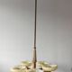 Art Deco Chandelier with 5 Arms and Round Shades from the 1930s