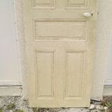 Old interior door wood painted vintage porcelain handle N°1