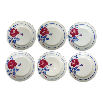 Lot 6 assiettes plates Lunéville KG Chantal