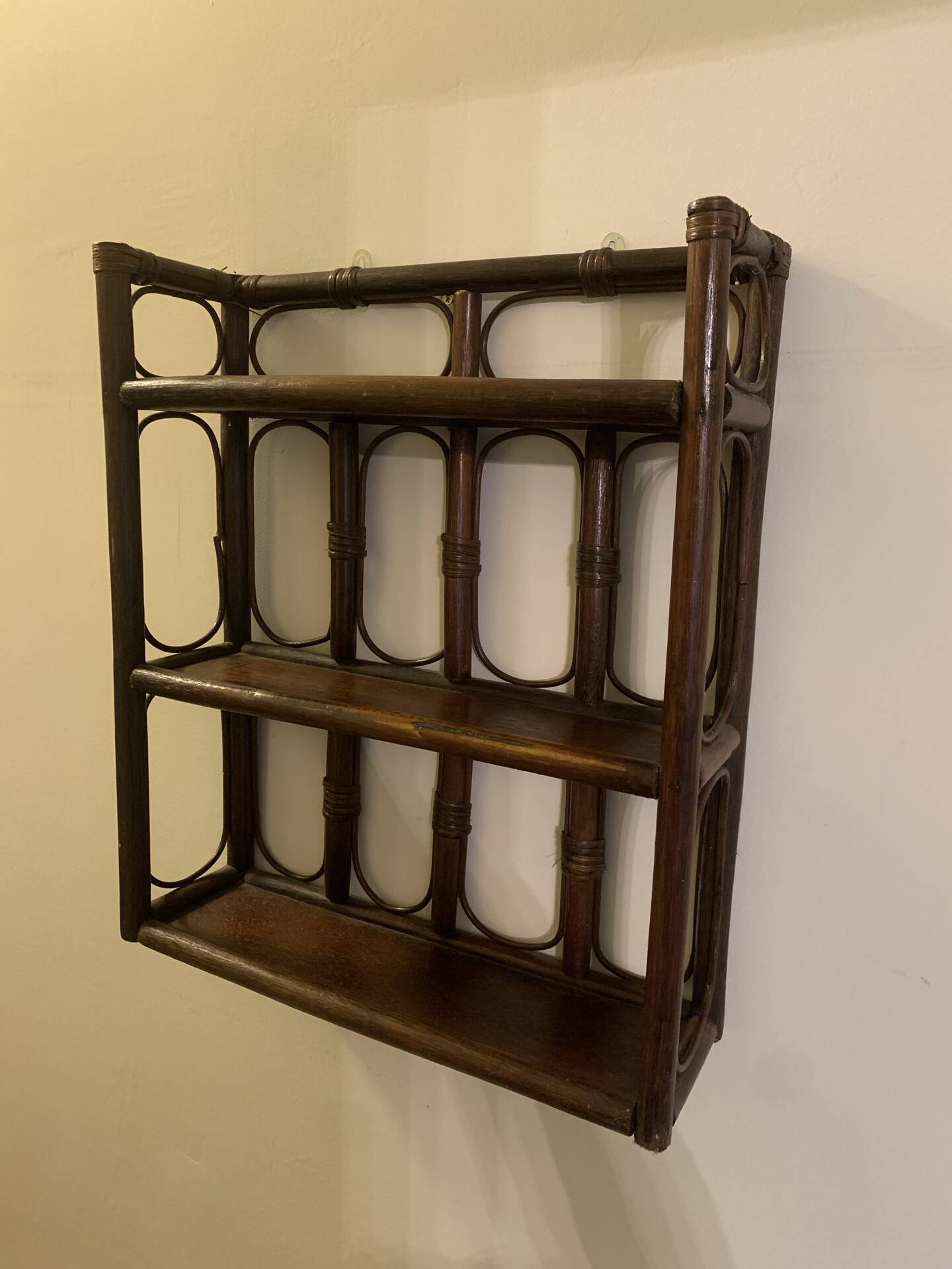 Rattan wall shelf