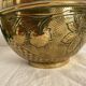 Brass cache pot Villedieu with chestnut decoration