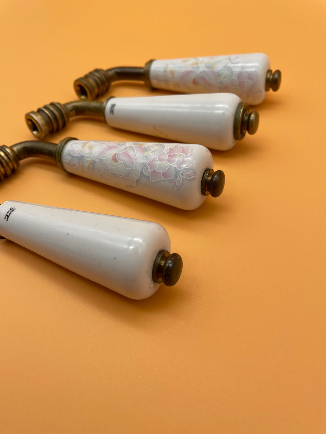 Limoges porcelain handles floral motif