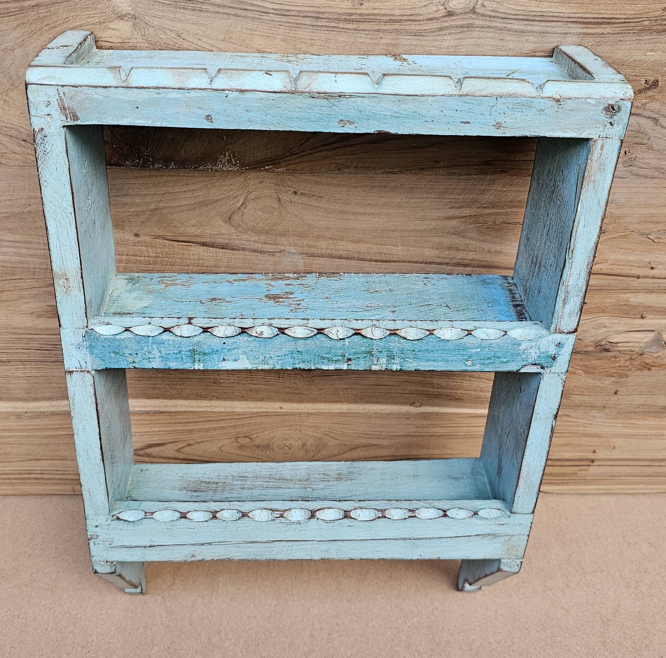 Burmese teak wall shelf