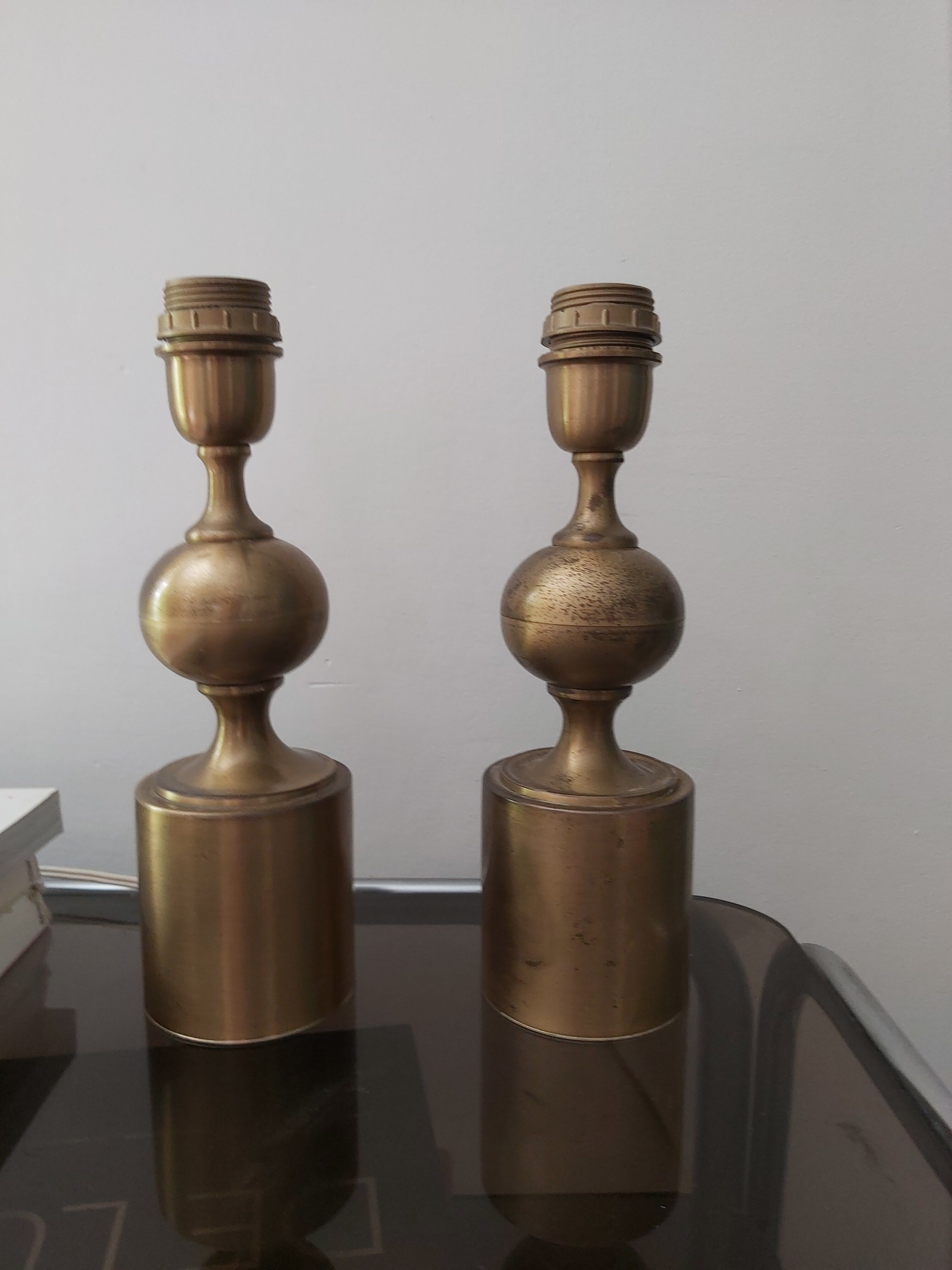 Pair of brass lamps 70s