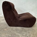 Pair of brown corduroy armchairs