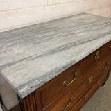 Louis XVI chest of drawers in grey marble