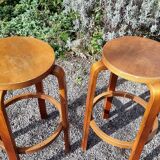 Pair of Artek type 64 bar stools from the 80s