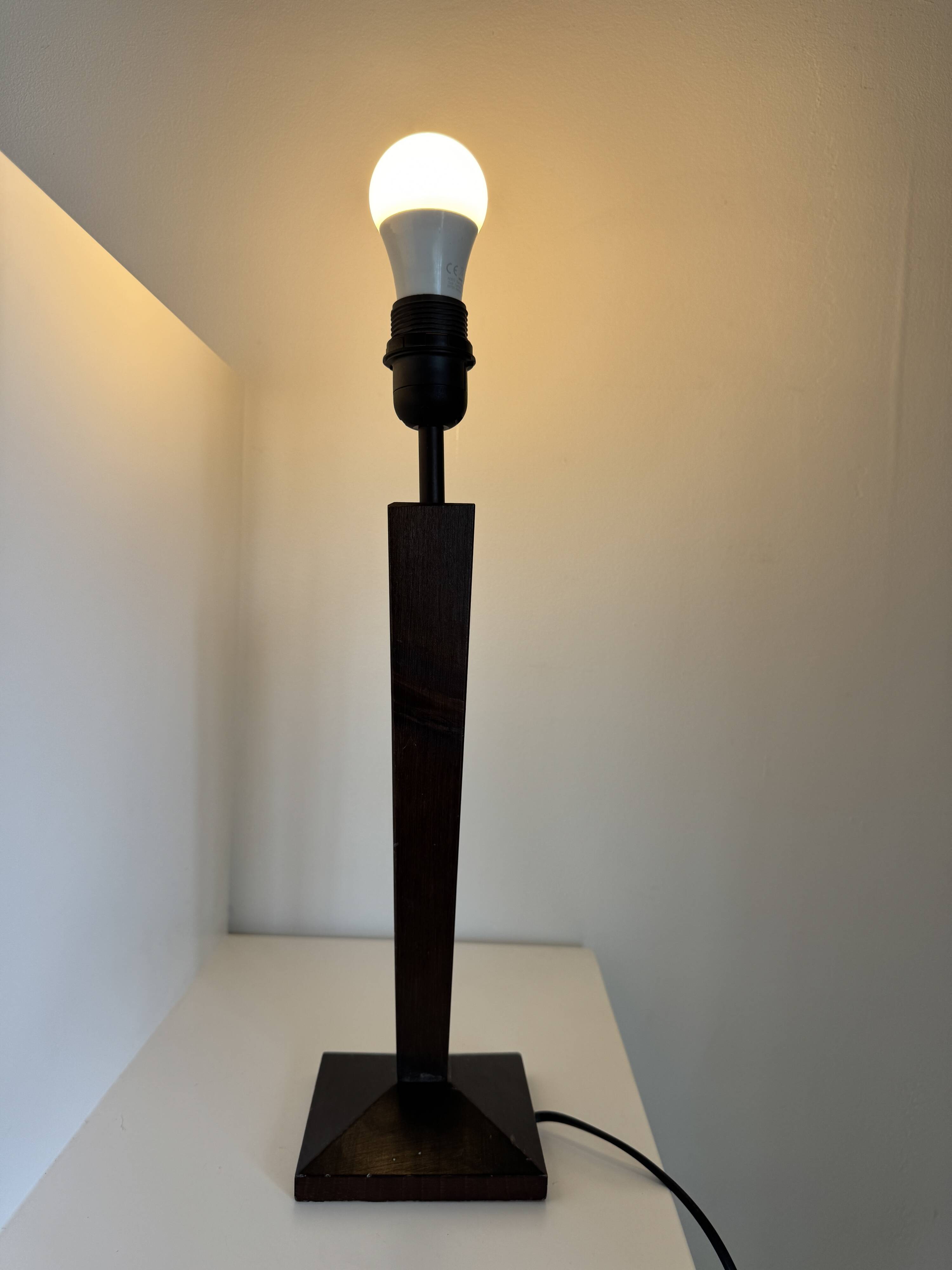 Vintage wooden designer lamp base H43