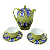 Théière et tasses en porcelaine de Sologne