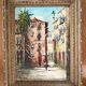 Tableau : Huile sur toile - ruelle animée au Portugal