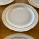 6 fine porcelain dinner plates with gold frieze