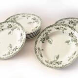 Set of 6 green Terre de fer plates
