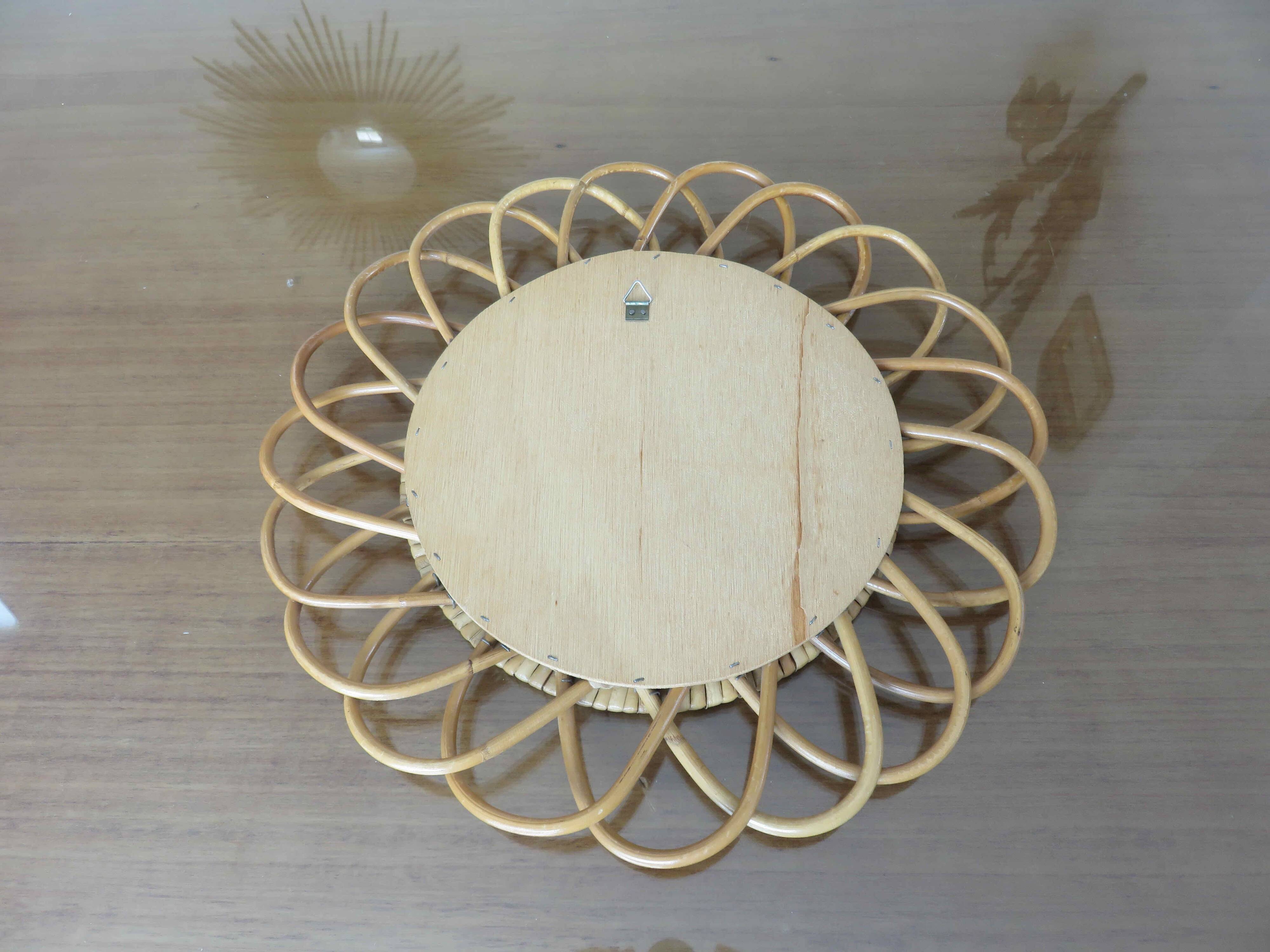 Rattan “flower” mirror from the 70s