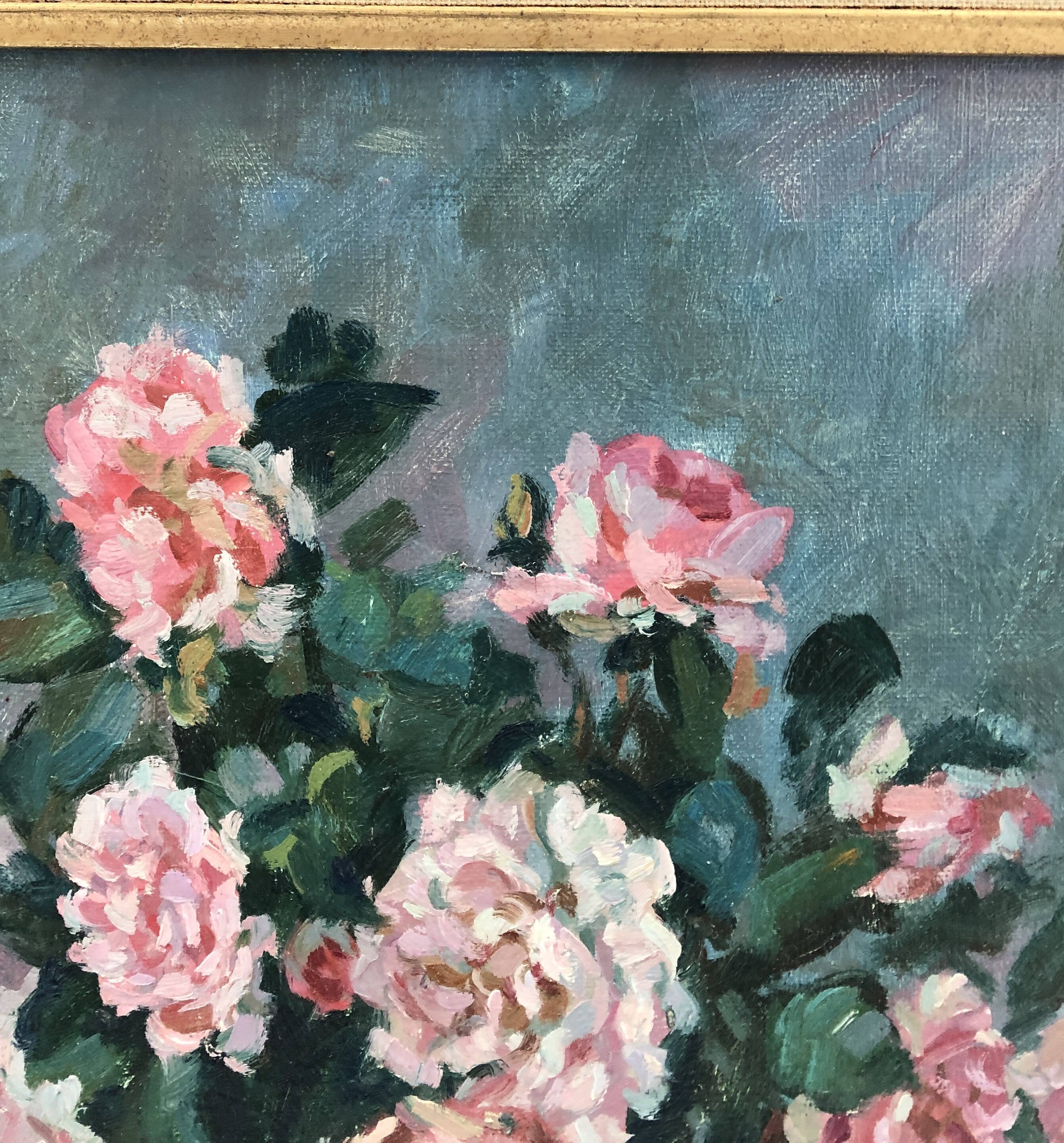 Still life bouquet of flowers oil painting