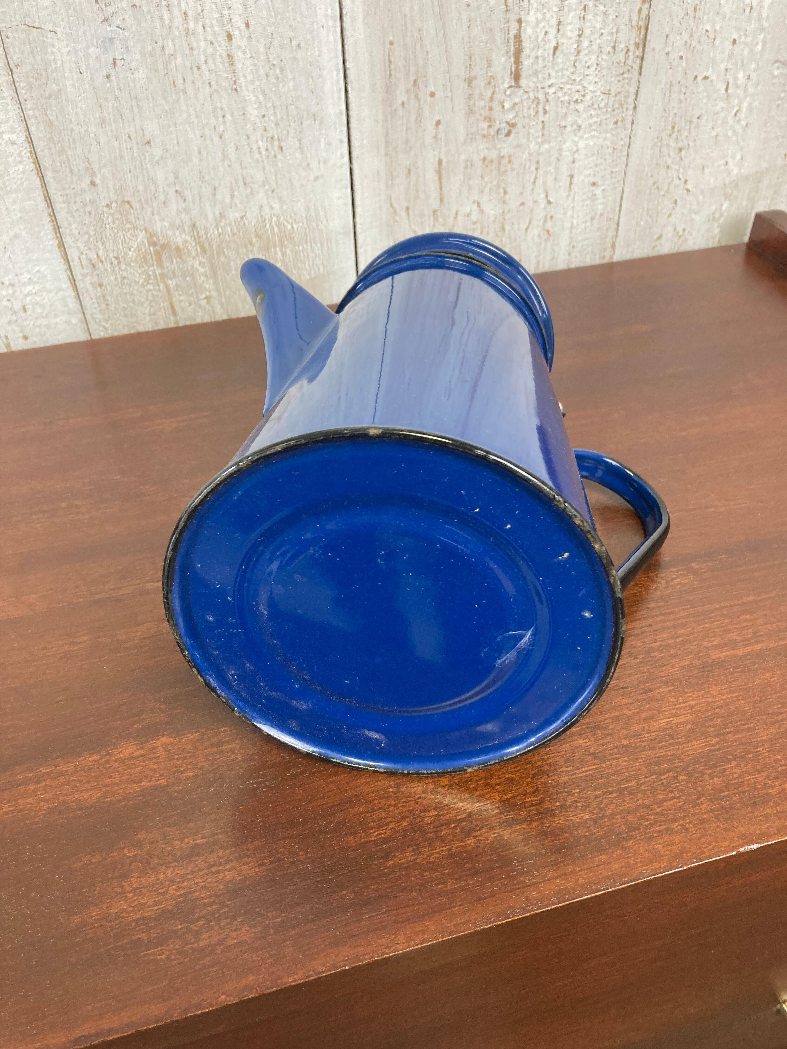 Blue enamelled coffee maker