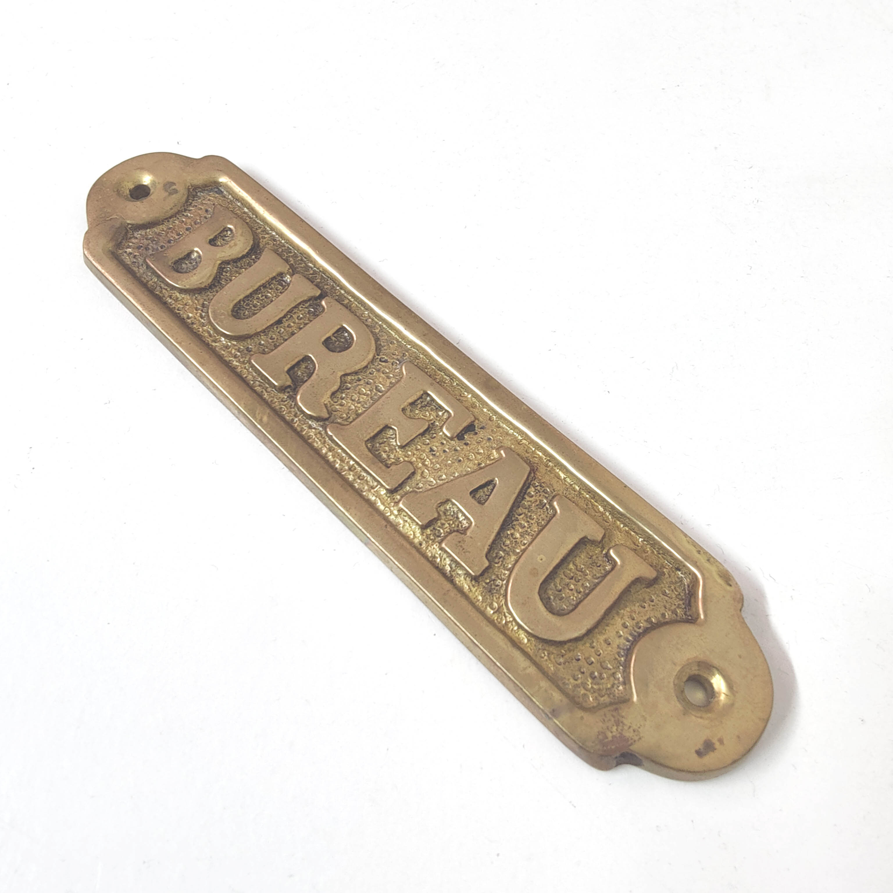 Brass desk door plate