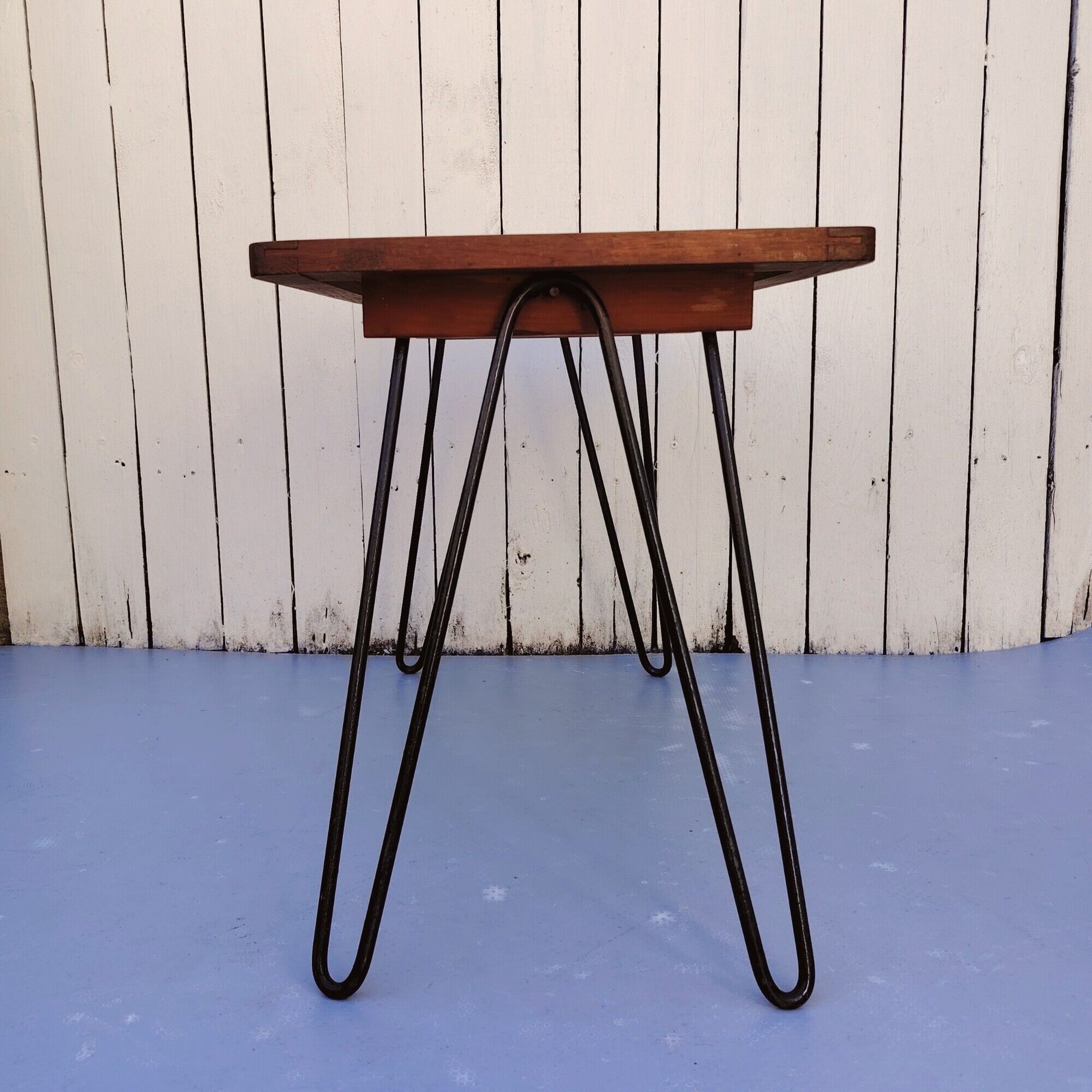 Folding side table, 50s design, trumpet legs, vintage