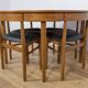 Mid-Century Round Extendable Dining Table and Chairs from McIntosh, 1960s, Set of 5