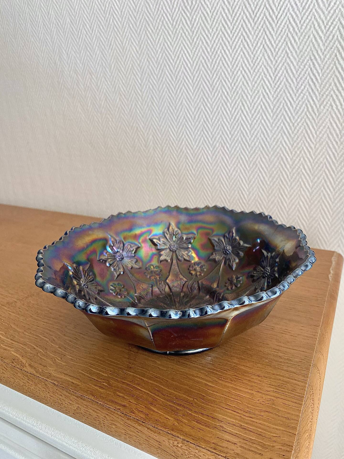 Fenton little flowers carnival glass cup