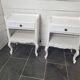 Pair of white patinated Louis XV style bedside tables