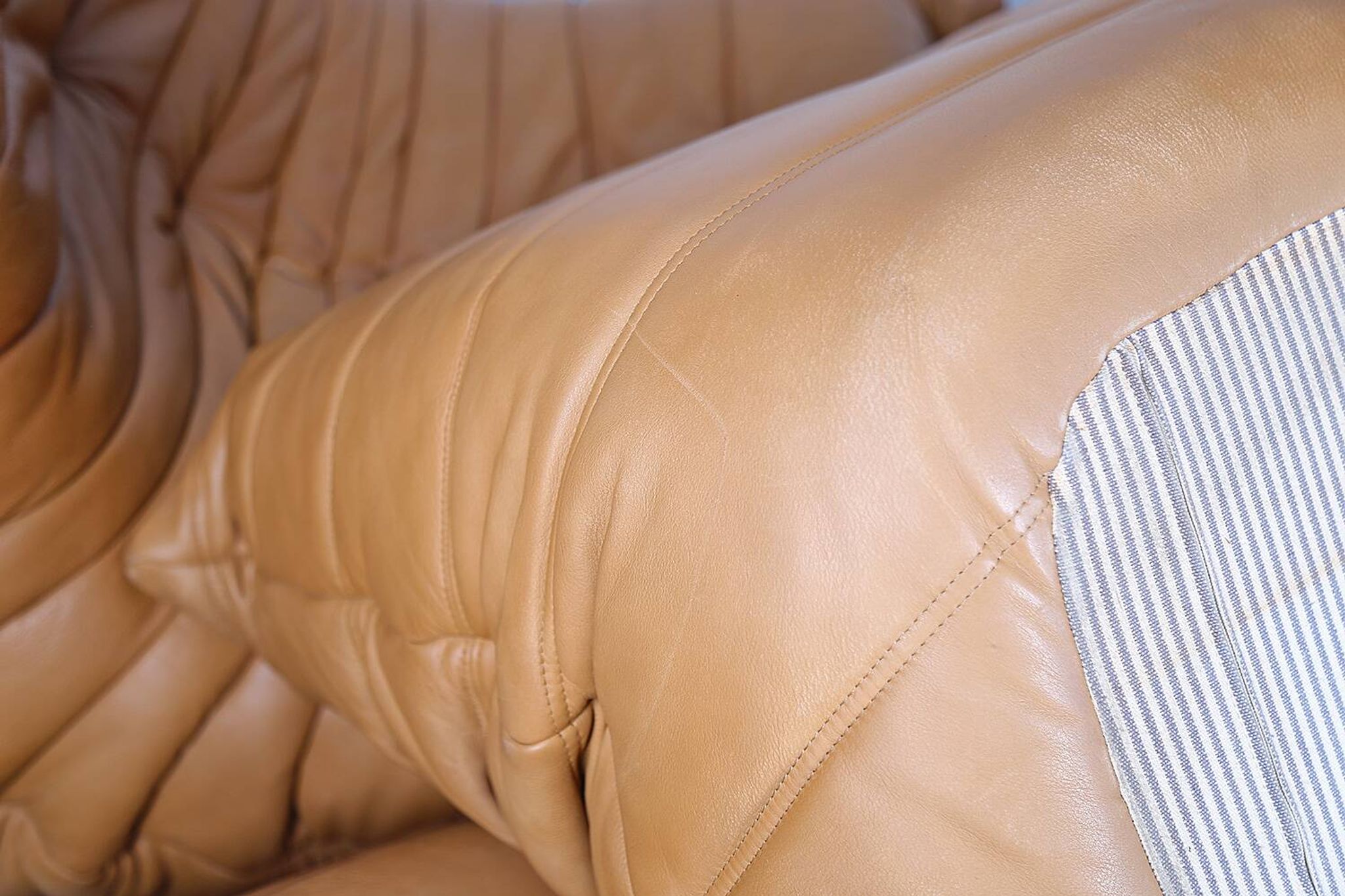 Cognac leather Ligne Roset Togo set from 2010 designed by Michel Ducaroy