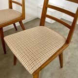 Set of 4 Scandinavian design beech chairs from the 70s vintage