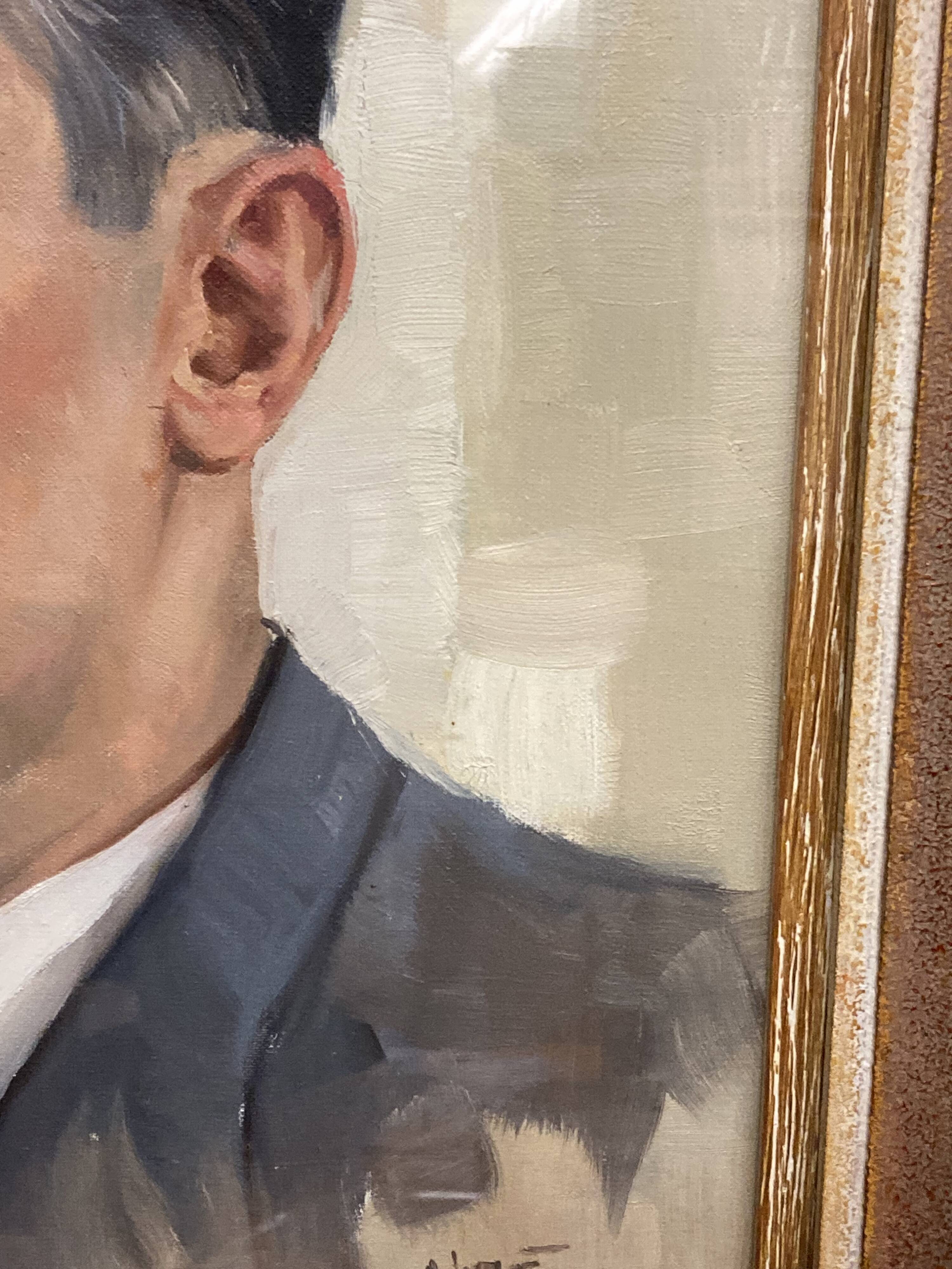 Aimé VAN BELLEGHEM (1922-1996), Portrait of René Brondel, oil on canvas
