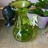 Green glass vase
