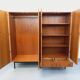 Vintage modernist wardrobe in teak and metal from the 1960s.