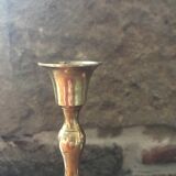 Antique brass candlestick octagonal base