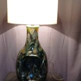 Glazed terracotta ceramic lamp from the 1950s and 1960s.