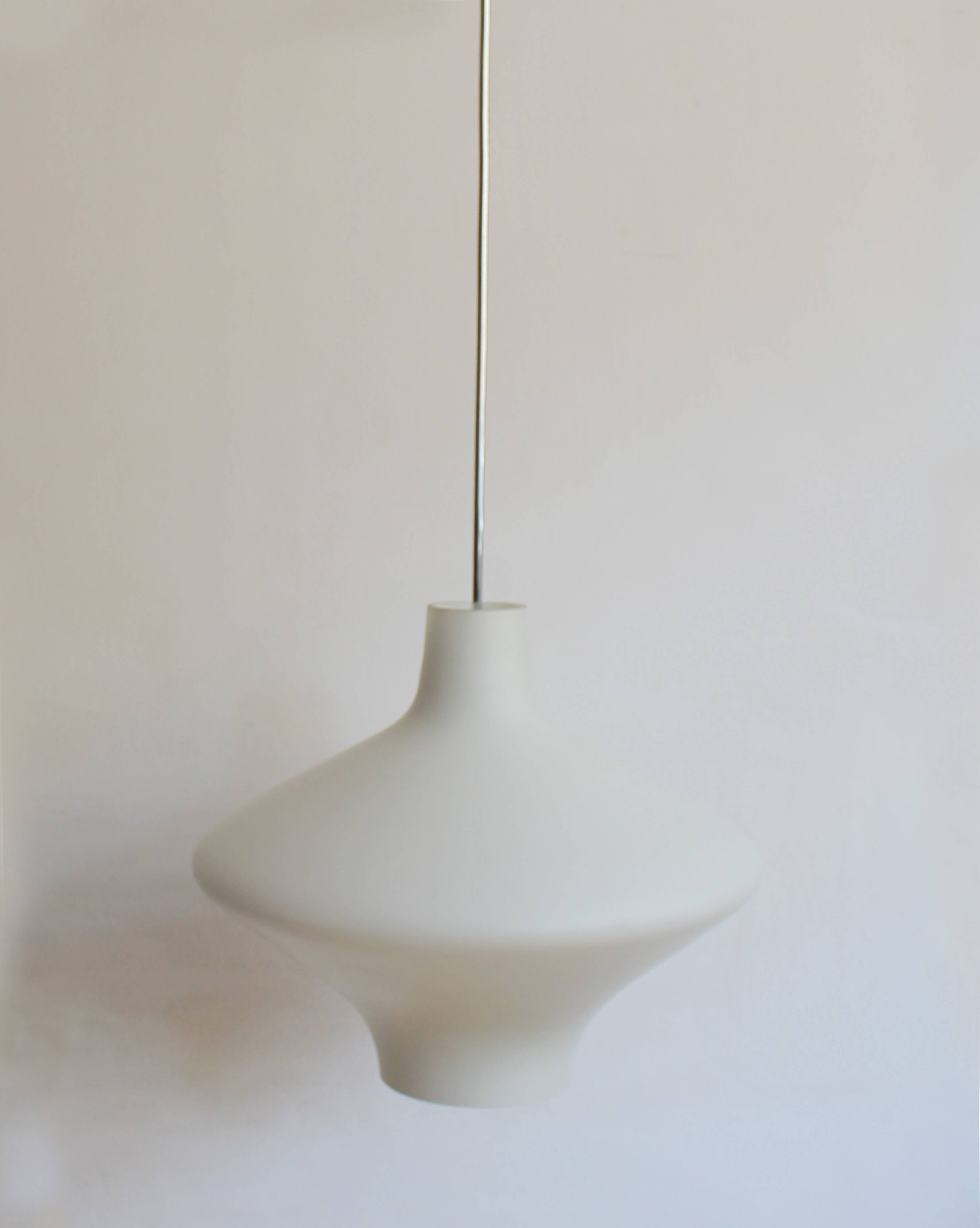 1960's White Opaque Ceiling lamp