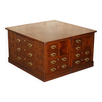 Victorian state desk by Thomas Chippendale or pair of two-drawer commodes