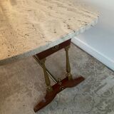 Travertine and wood coffee table from the 60s-70s
