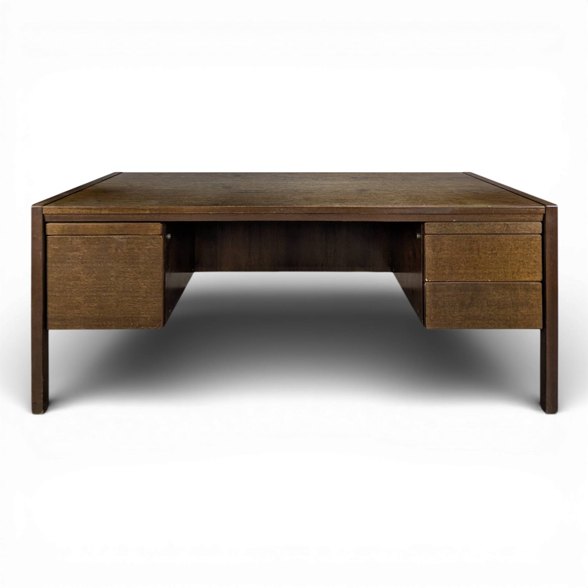 Large Scandinavian executive desk in solid walnut.
