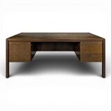 Large Scandinavian executive desk in solid walnut.