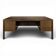 Grand bureau de direction scandinave en noyer massif