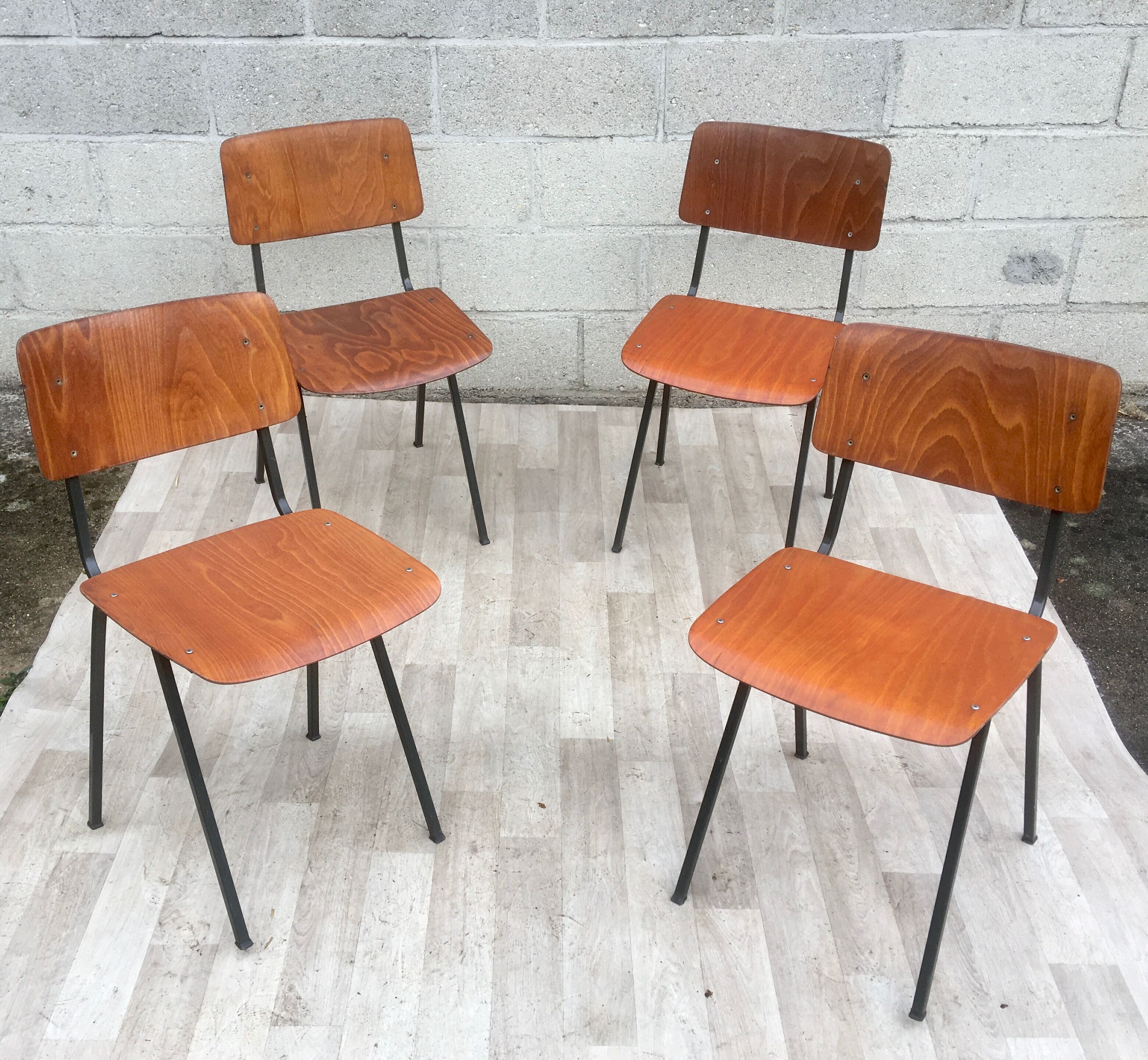 Set of 4 vintage chairs and design Eromes