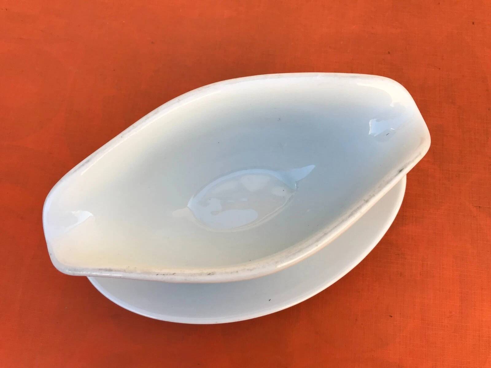 1940s Sauceboat on a Porcelain Frame, Schlaggenwald Manufacture