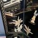 Antique Chinese bedroom screen, inlay of soapstone, jade, ivory, mother-of-pearl